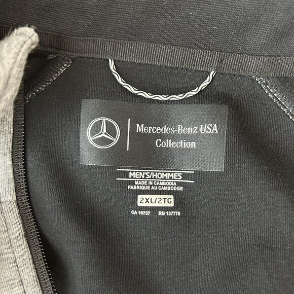 Mercedes-Benz USA Collection Jacket Mens 2XL Gray Full Zip Mock Neck Sweatshirt - Picture 8 of 11